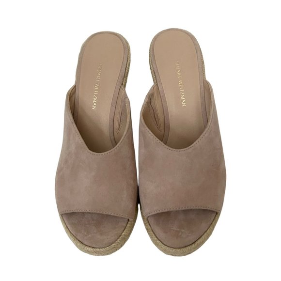 Stuart Weitzman Marabella Pink Suede Slip On Espadrille Wedges - Picture 4 of 8